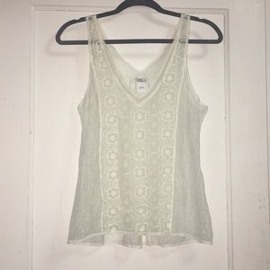 Small sheer lace off-white tank top from Aerie